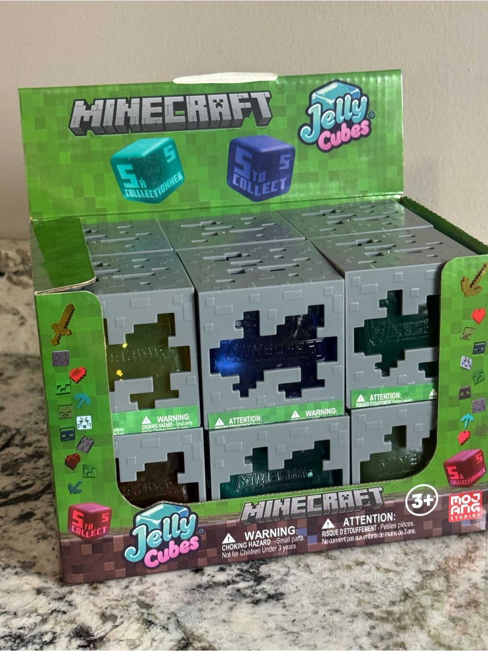 Minecraft Jelly Cube Squishy Mystery Pack - Gray/Green Collectible
